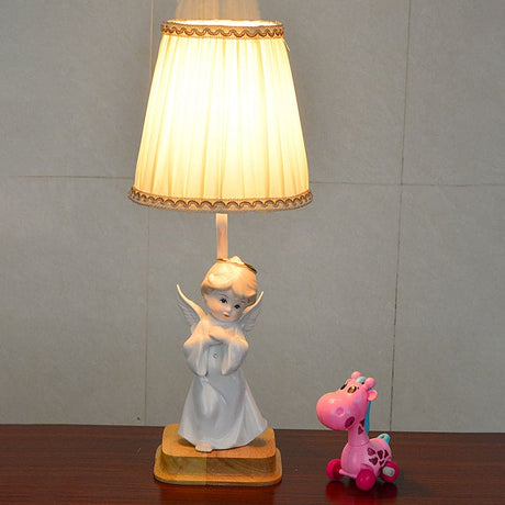 Classic Angel Table Lamp  Pleated Shade With Gold Trim - Product detail 10