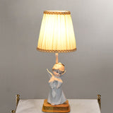 Classic Angel Table Lamp  Pleated Shade With Gold Trim - Product detail 5