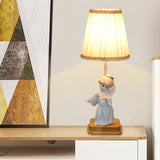 Classic Angel Table Lamp  Pleated Shade With Gold Trim - Product detail 6