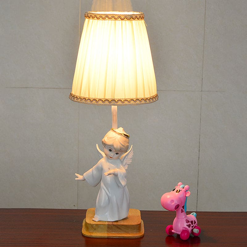 Classic Angel Table Lamp  Pleated Shade With Gold Trim - Product detail 7