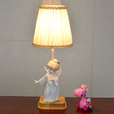 Classic Angel Table Lamp  Pleated Shade With Gold Trim - Product detail 7