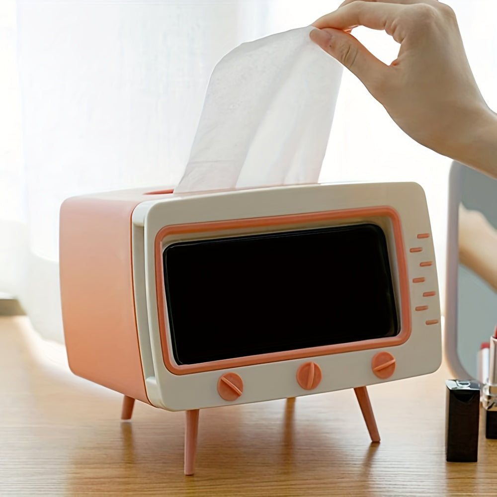 Retro TV Tissue Box  Modern Phone Dock Design - Product detail 5