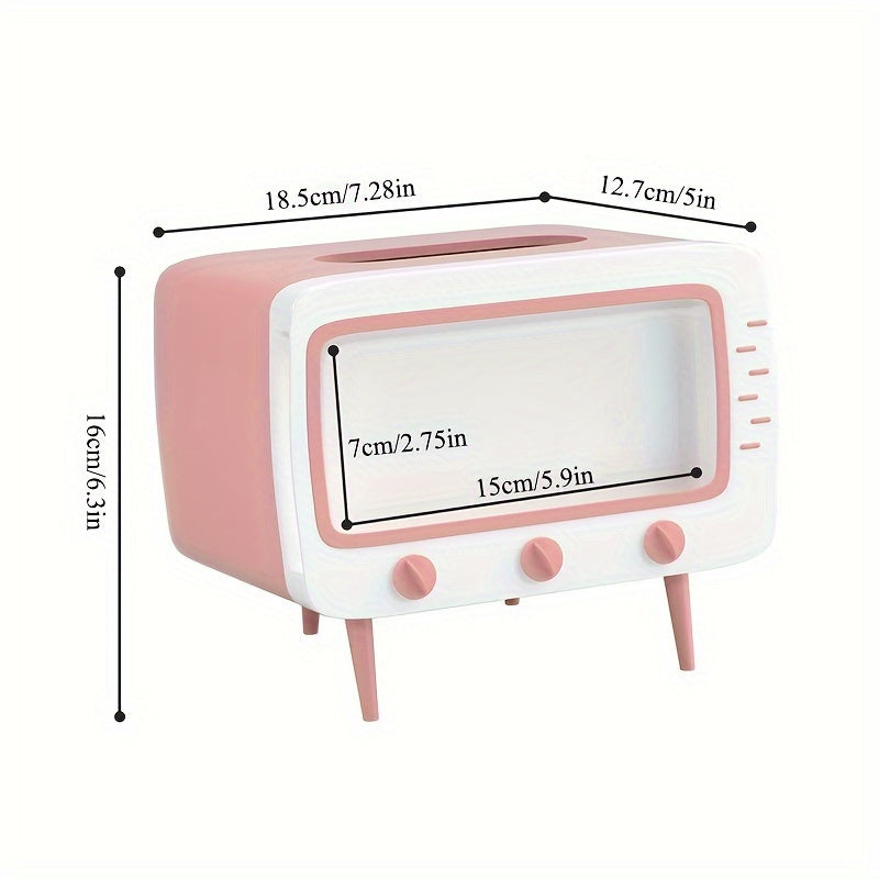 Retro TV Tissue Box  Modern Phone Dock Design - Product example