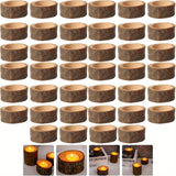Rustic Tea Light Holders  Natural Wood Set of 40 - Product example