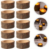Rustic Tea Light Holders  Natural Wood Set of 40 - Detailed view