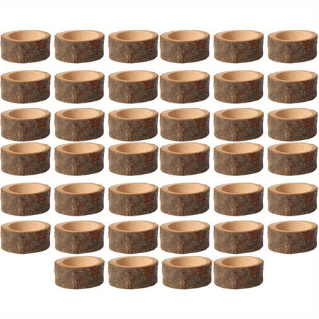 Rustic Tea Light Holders  Natural Wood Set of 40 - Product detail 6