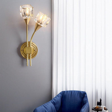 Modern Dual Wall Light  Crystal Glass  Brass Finish - Product detail 5