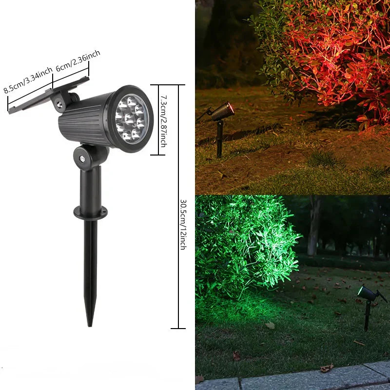 Solar Garden Spotlight  9-Color LED Adjustable Landscape Light - Product example