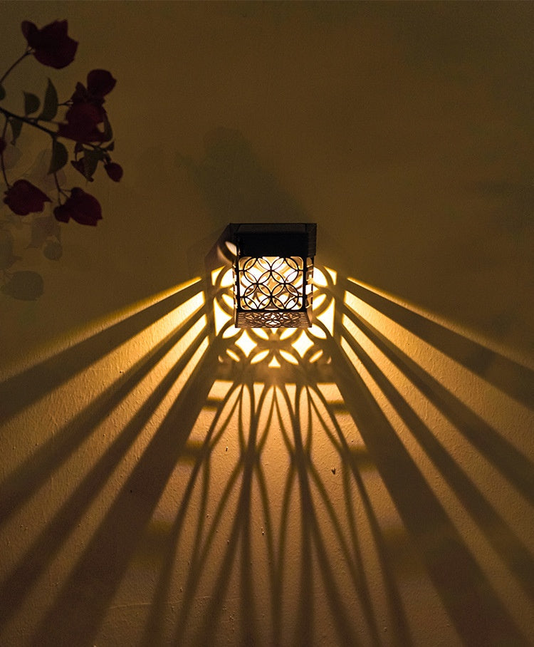 Solar Garden Wall Light  Geometric Pattern Shadow Cast - Product detail 4