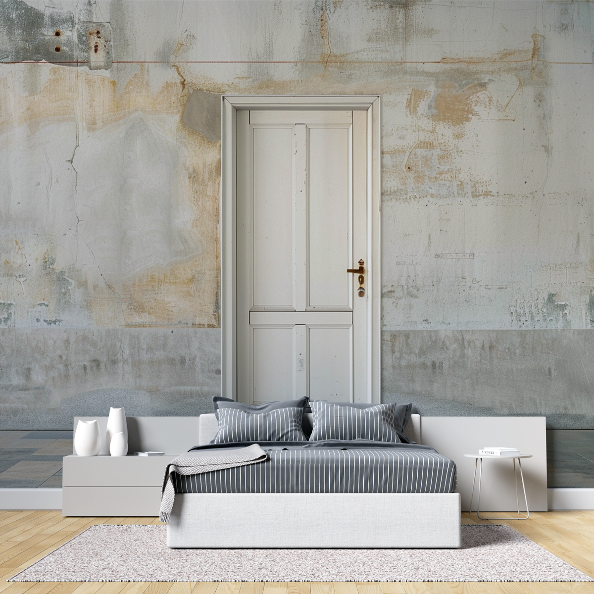 Industrial Mural Wallpaper | Vintage Door and Weathered Wall