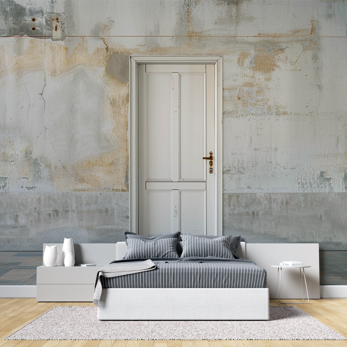 Industrial Mural Wallpaper | Vintage Door and Weathered Wall