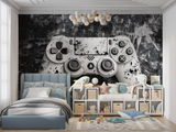 Gaming Mural Wallpaper | PlayStation Controller Black and White Design