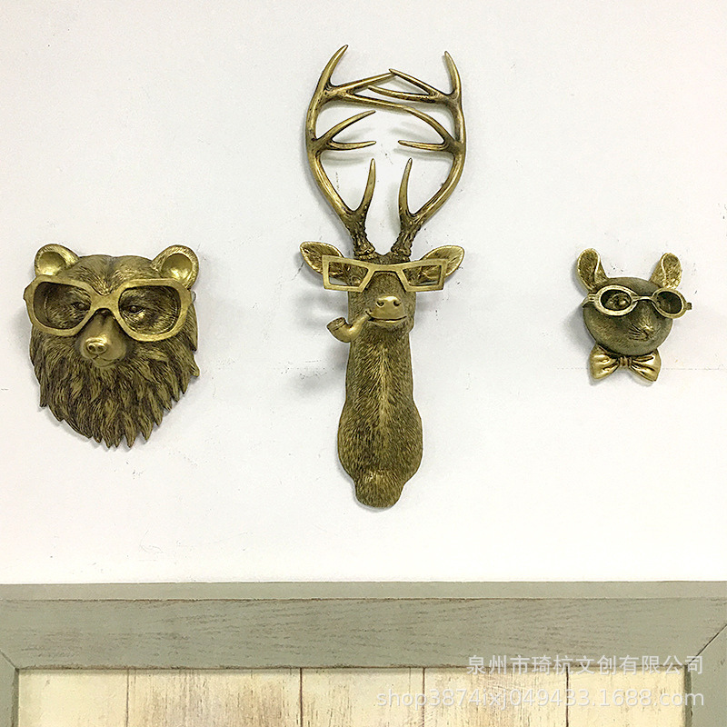 Animal Wall Decor  Vintage Style Brass Finish - Product showcase
