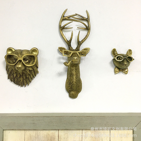 Animal Wall Decor  Vintage Style Brass Finish - Product showcase
