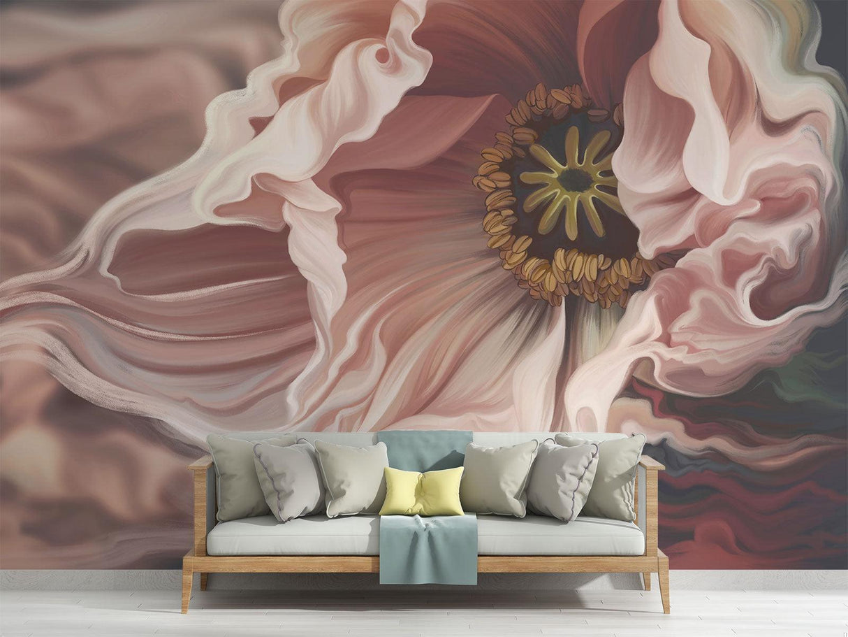 Blumen-Tapete | Großformatige rosa Anemonen-Kunst