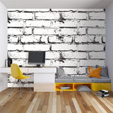 Brick Mural Wallpaper | Industrial Black and White Design