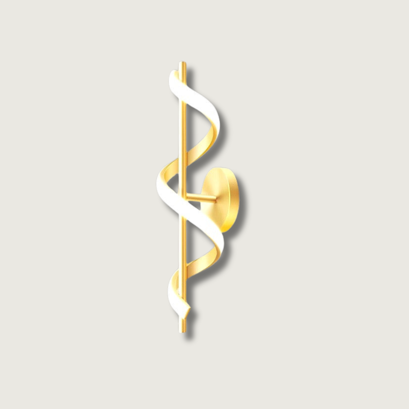 Modern Spiral Wall Light  Gold White LED Design - Product showcase