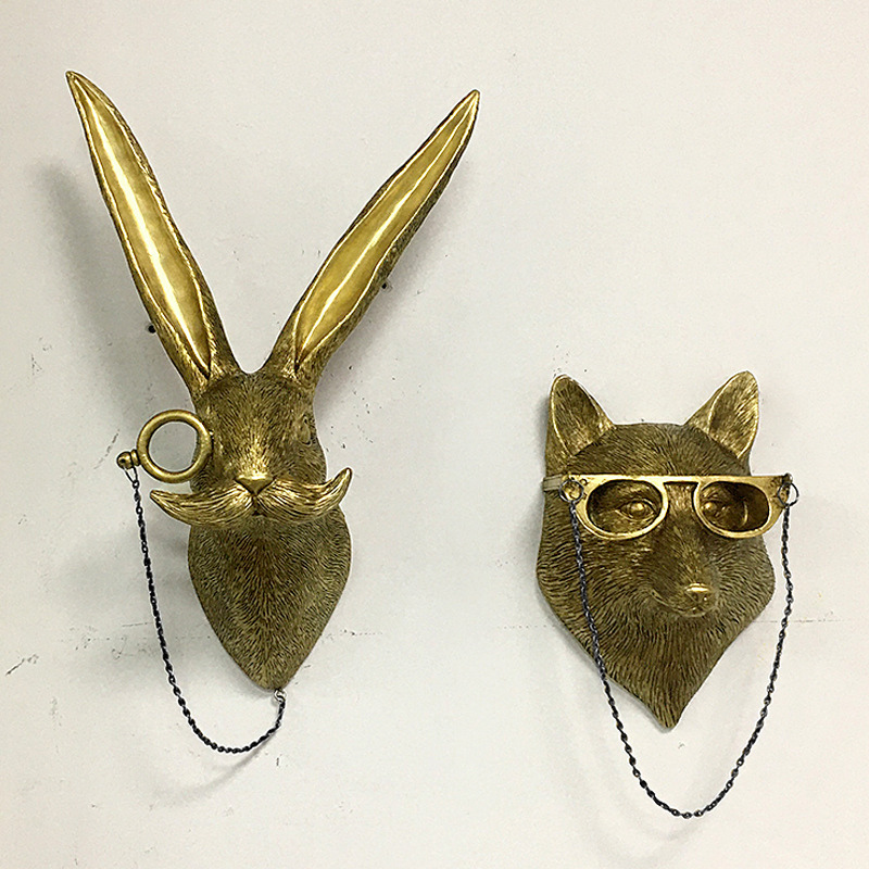 Animal Wall Decor  Vintage Style Brass Finish - Product example