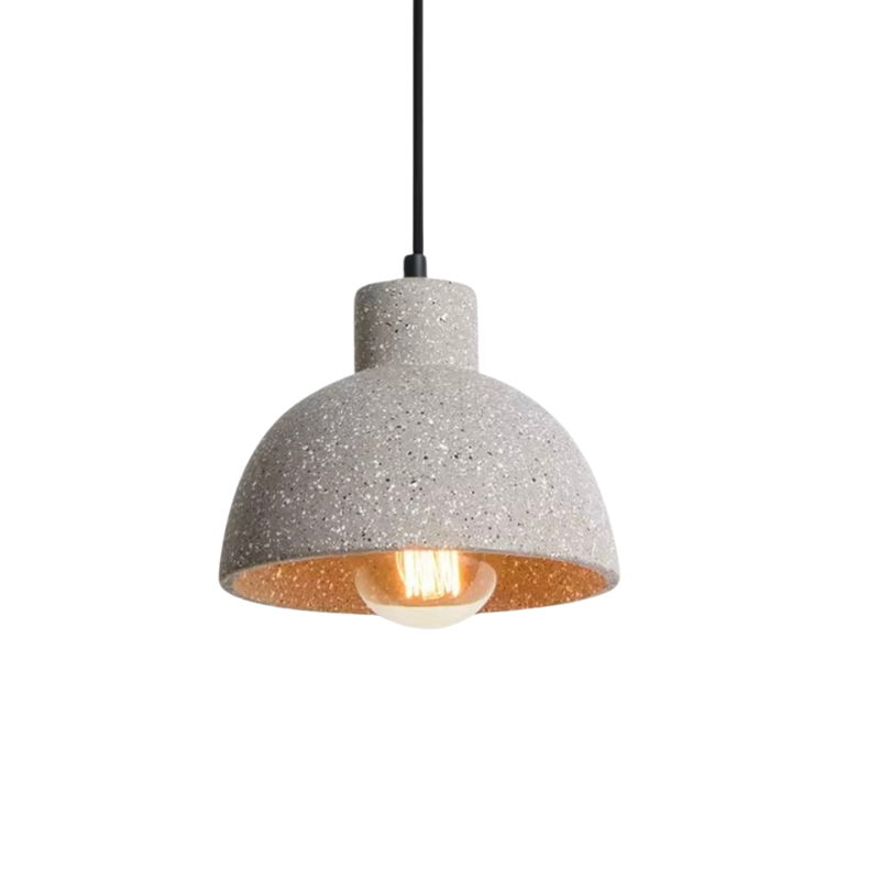 Industrial Cement Pendant Light  Minimalist Gray Shade With Brass Fitting - Product detail 15