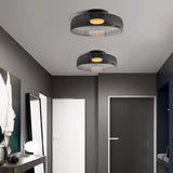 Modern Glass Ceiling Light  Layered Smoke Shade Design - Product detail 5