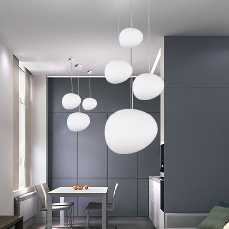 Modern Glass Pendant Light  Floating Pebble Design - Product showcase