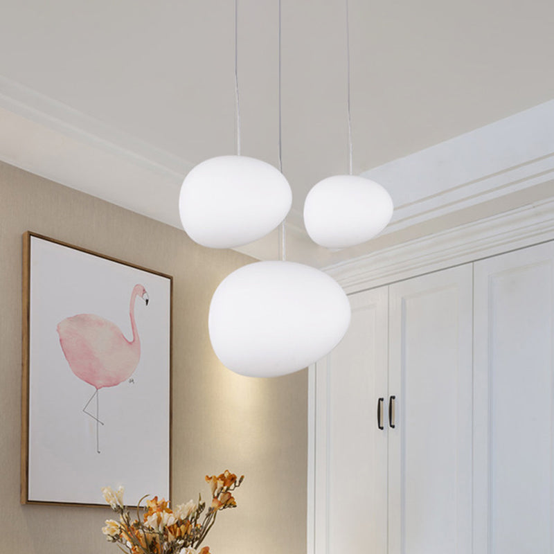 Modern Glass Pendant Light  Floating Pebble Design - Detailed view