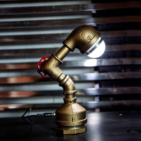 Industrial Table Lamp  Brass Pipe Design With Rotating Switch - Product showcase