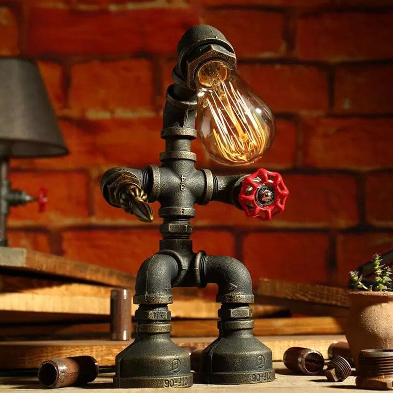 Industrial Robot Table Lamp  Steampunk Pipe Design - Product detail 27
