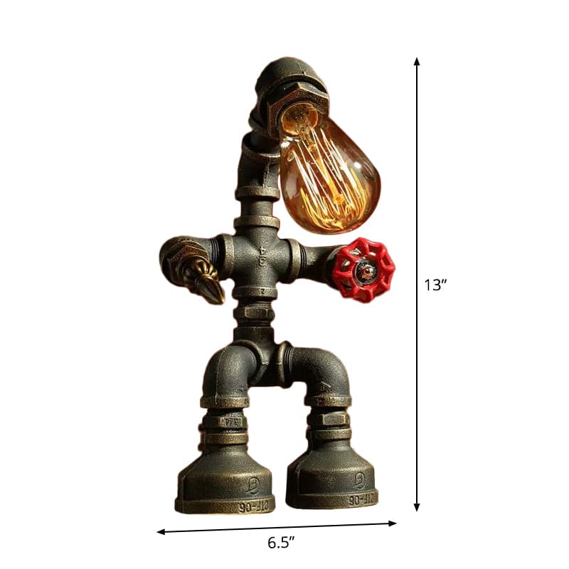 Industrial Robot Table Lamp  Steampunk Pipe Design - Product detail 10