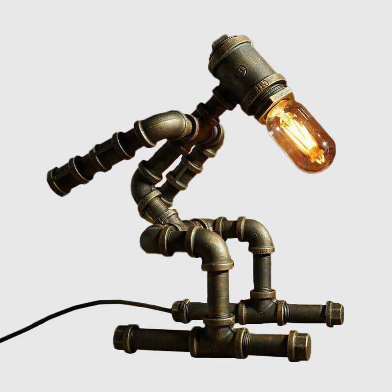 Industrial Robot Table Lamp  Steampunk Pipe Design - Product detail 9