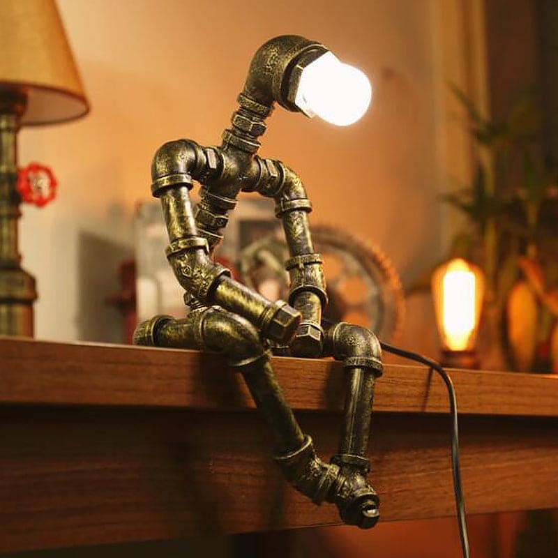 Industrial Robot Table Lamp  Steampunk Pipe Design - Product detail 23