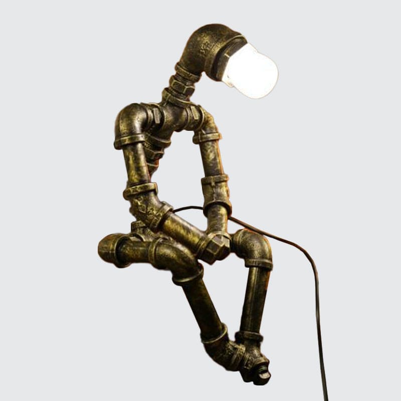Industrial Robot Table Lamp  Steampunk Pipe Design - Product detail 11
