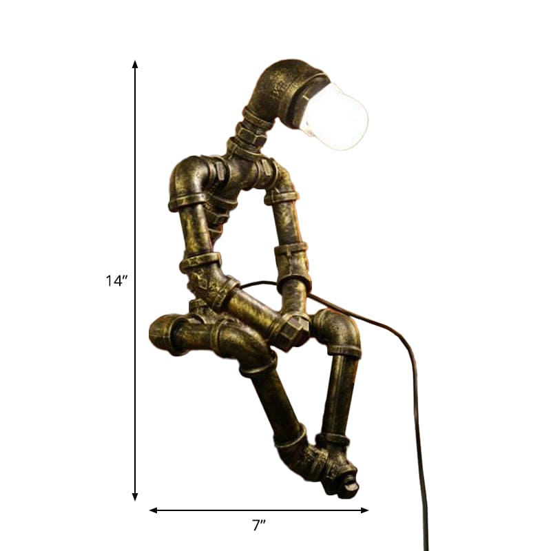 Industrial Robot Table Lamp  Steampunk Pipe Design - Product detail 20