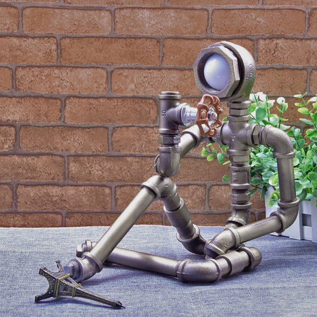 Industrial Pipe Table Lamp  Steampunk LED Design - Product showcase
