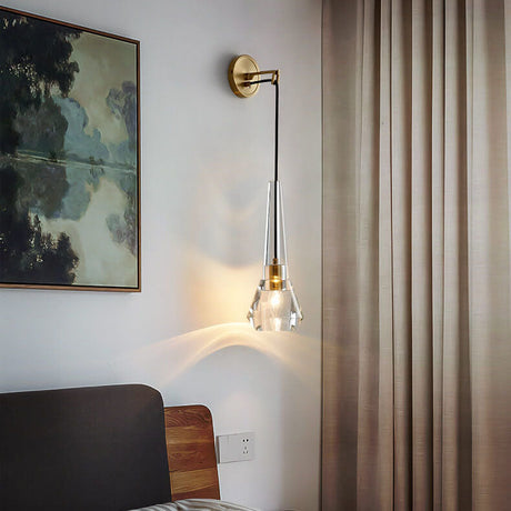 Modern Crystal Wall Lamp  Geometric Glass Design - Detailed view