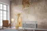 Safari Löwe Tapete | Traumhaftes Mond- und Sternendesign