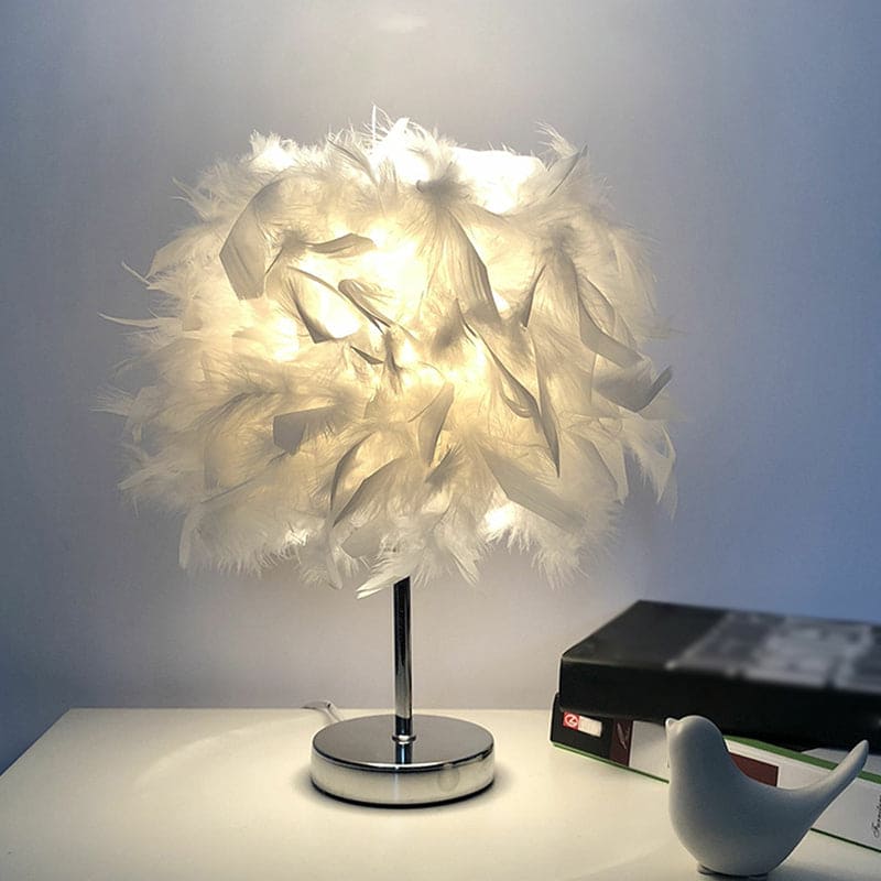 Feather Table Lamp  White Globe Design - Product detail 6
