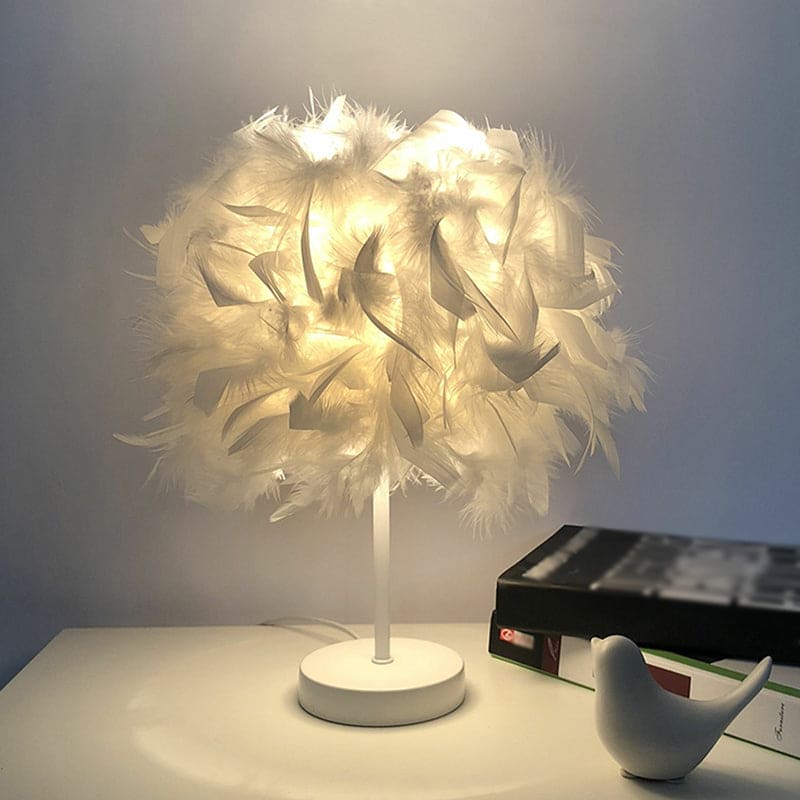 Feather Table Lamp  White Globe Design - Product detail 8