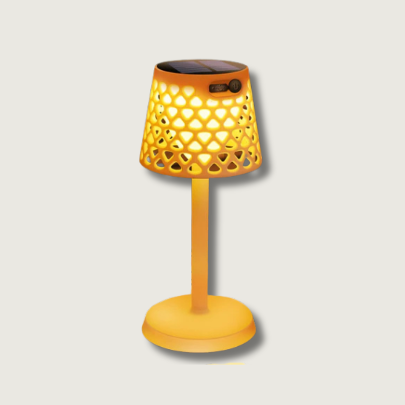 Solar Powered Table Lamp  Honeycomb Pattern Design - Product showcase