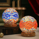 Mosaic Glass Table Lamp  Color-Changing LED Globe Design - Product example
