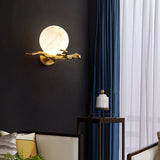 Modern Marble Wall Light  Brass Branch Design - Detailed view