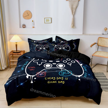 Gaming Duvet Cover Set  Controller Print Design - Product showcase