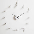 Minimalist Wall Clock  White Swallow Bird Design - Product showcase