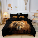 Wildlife Duvet Cover Set  Lion Portrait Design - Product showcase