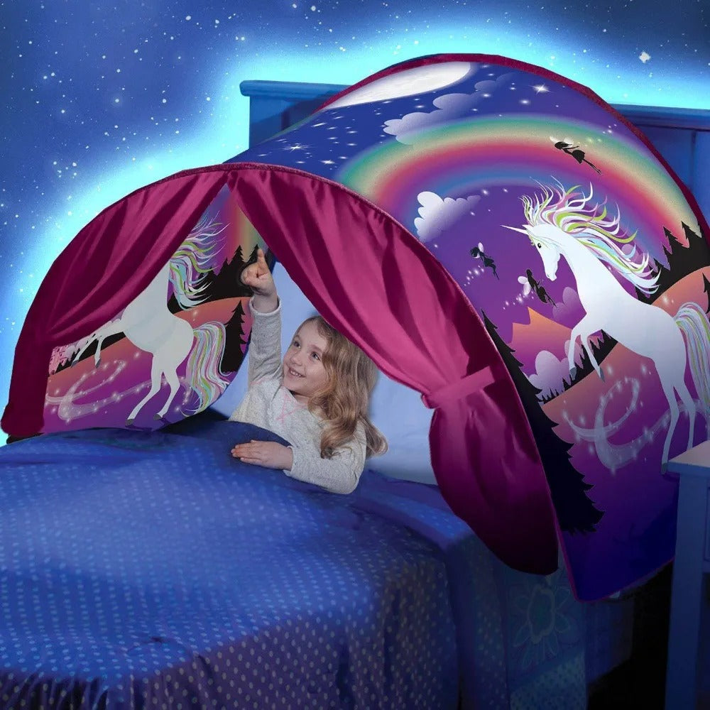 Childrens Bed Tent  Unicorn Rainbow Dream Canopy - Product showcase