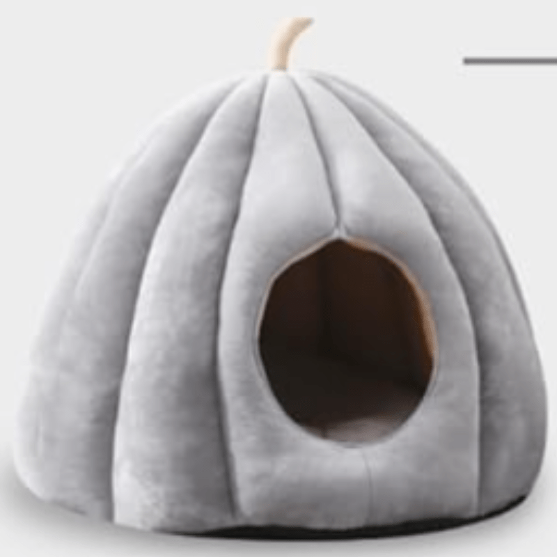 Plush Cat Bed  Pumpkin Shape Design For Winter Comfort - Product detail 8