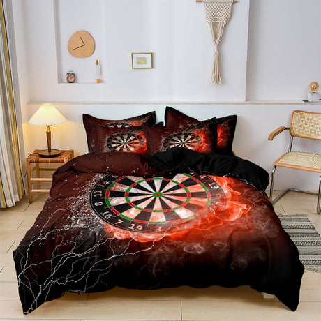 Sports Bedding Set  Dartboard Lightning Design - Product showcase