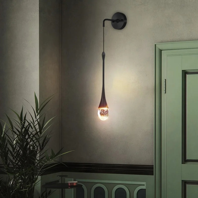 Modern LED Wall Lamp  Crystal Drop Design With Gold Accents - Product detail 5