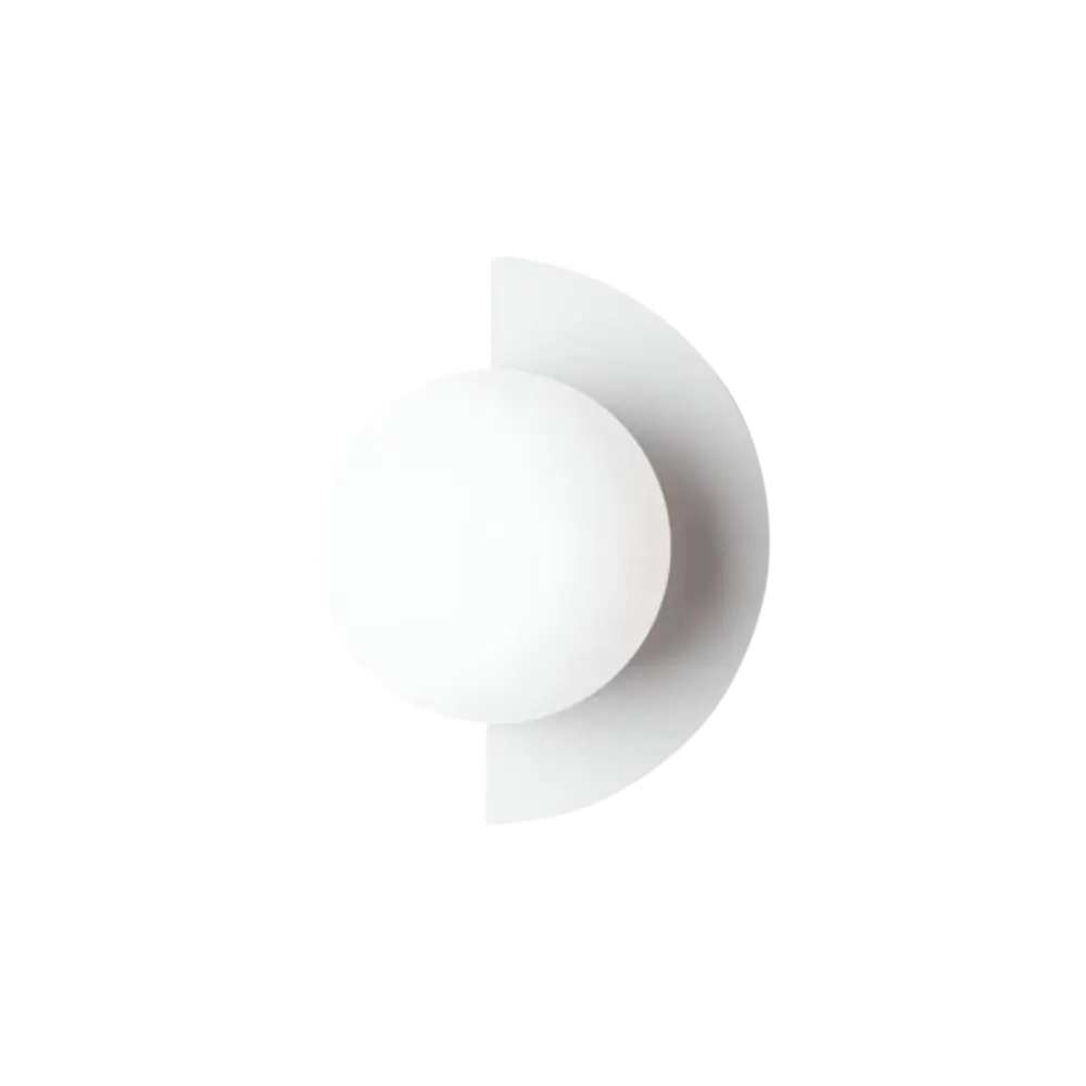 Modern Circular Wall Light  Minimalist White LED Sconce - Detailed view
