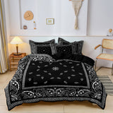 Mandala Cotton Bedding Set  Black Paisley Pattern Design - Product showcase